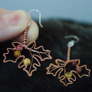 Big Leaf Maple Copper Earrings