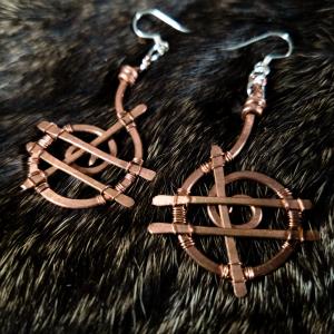 Spiral Spider Web - Copper Earrings